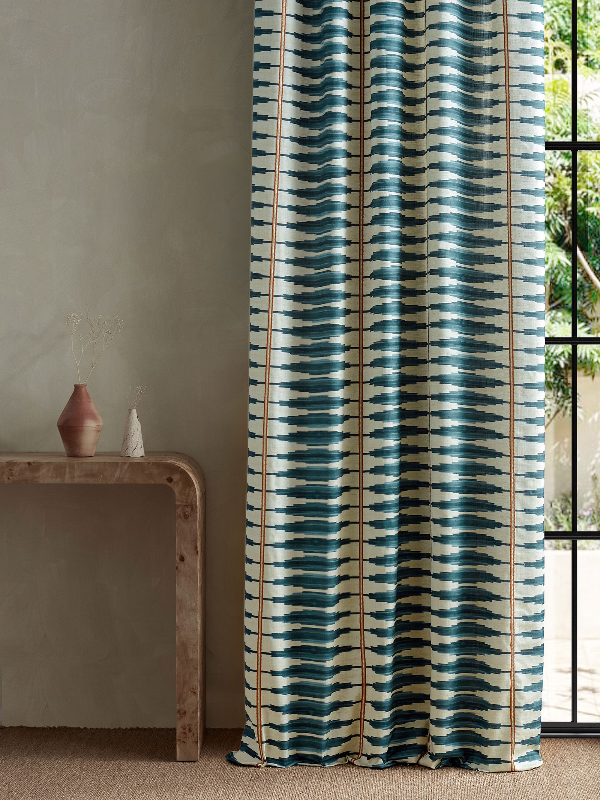 134852 Cintilla Denim/Rust Zamora Fabric by Harlequin