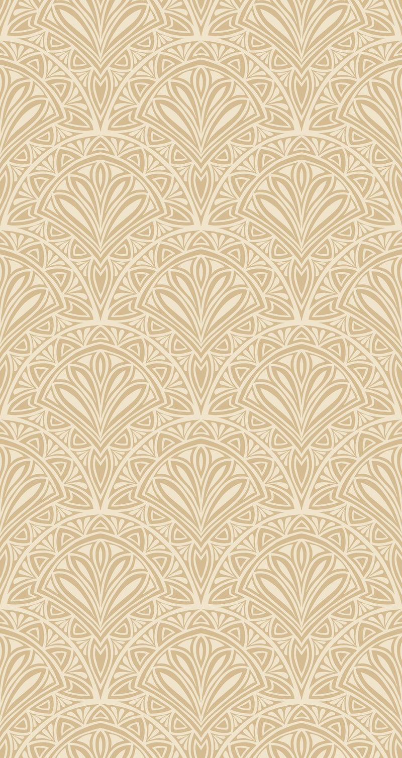 HWA1023W Deco Fan Gold Wallpaper by Hoopla Walls