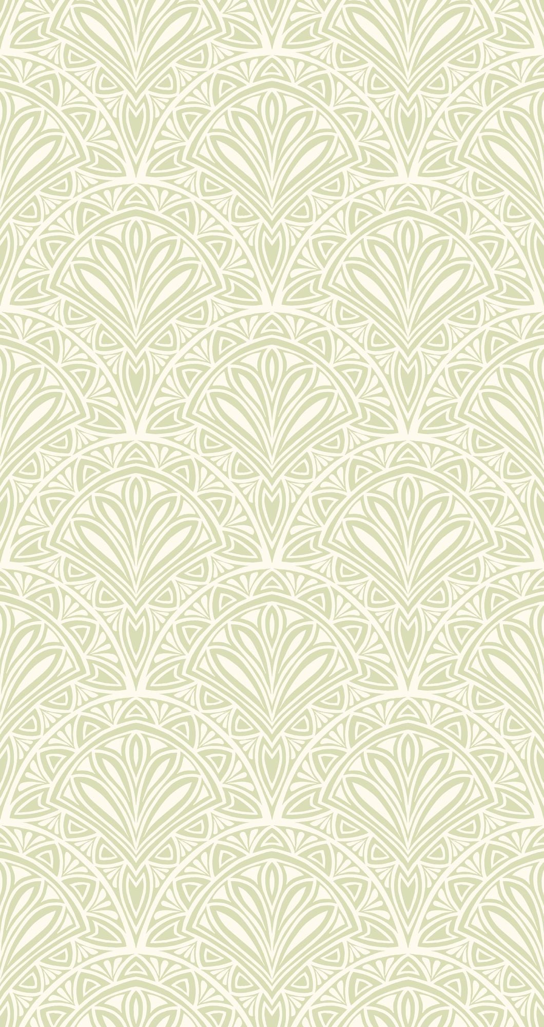 HWA1024W Deco Fan Green Wallpaper by Hoopla Walls
