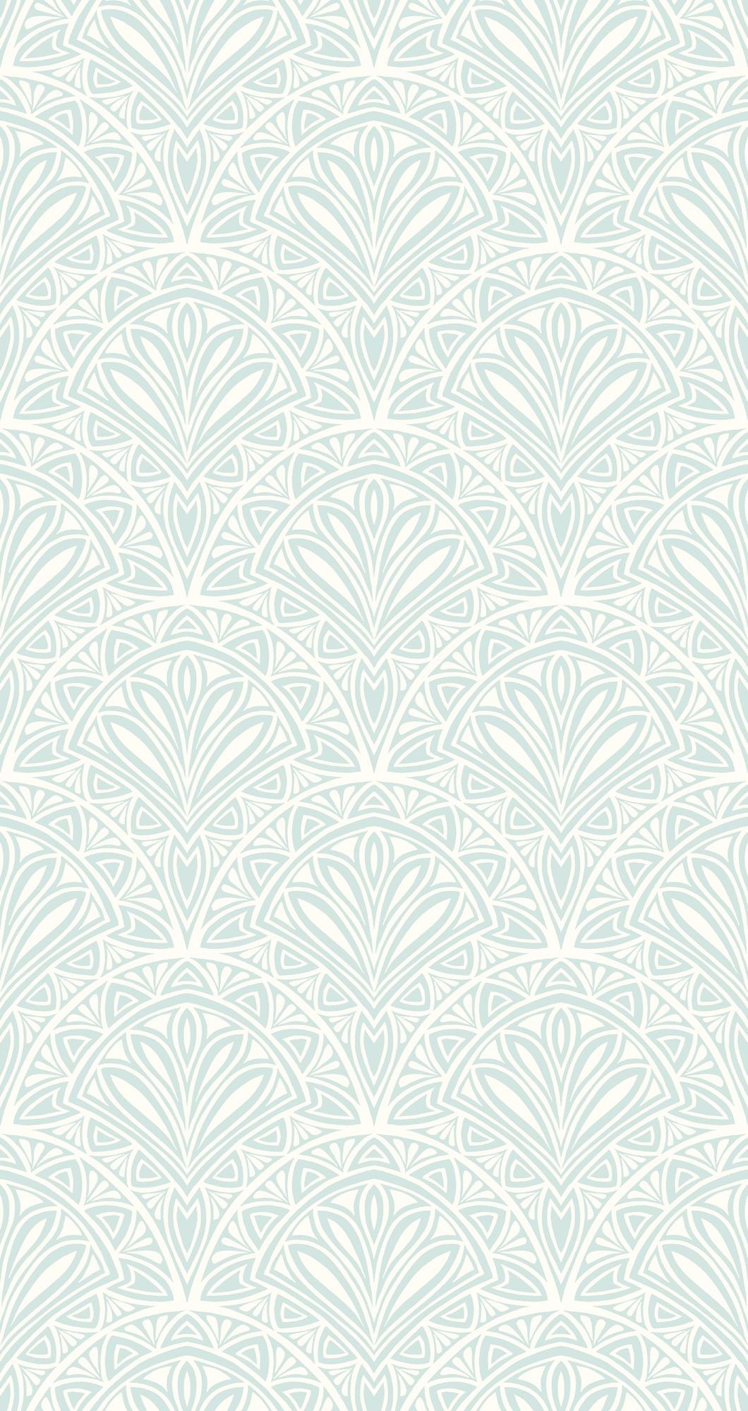 HWA1025W Deco Fan Blue Wallpaper by Hoopla Walls