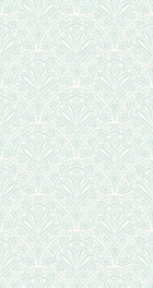 HWA1025W Deco Fan Blue Wallpaper by Hoopla Walls