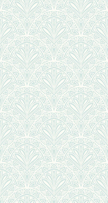 HWA1025W Deco Fan Blue Wallpaper by Hoopla Walls