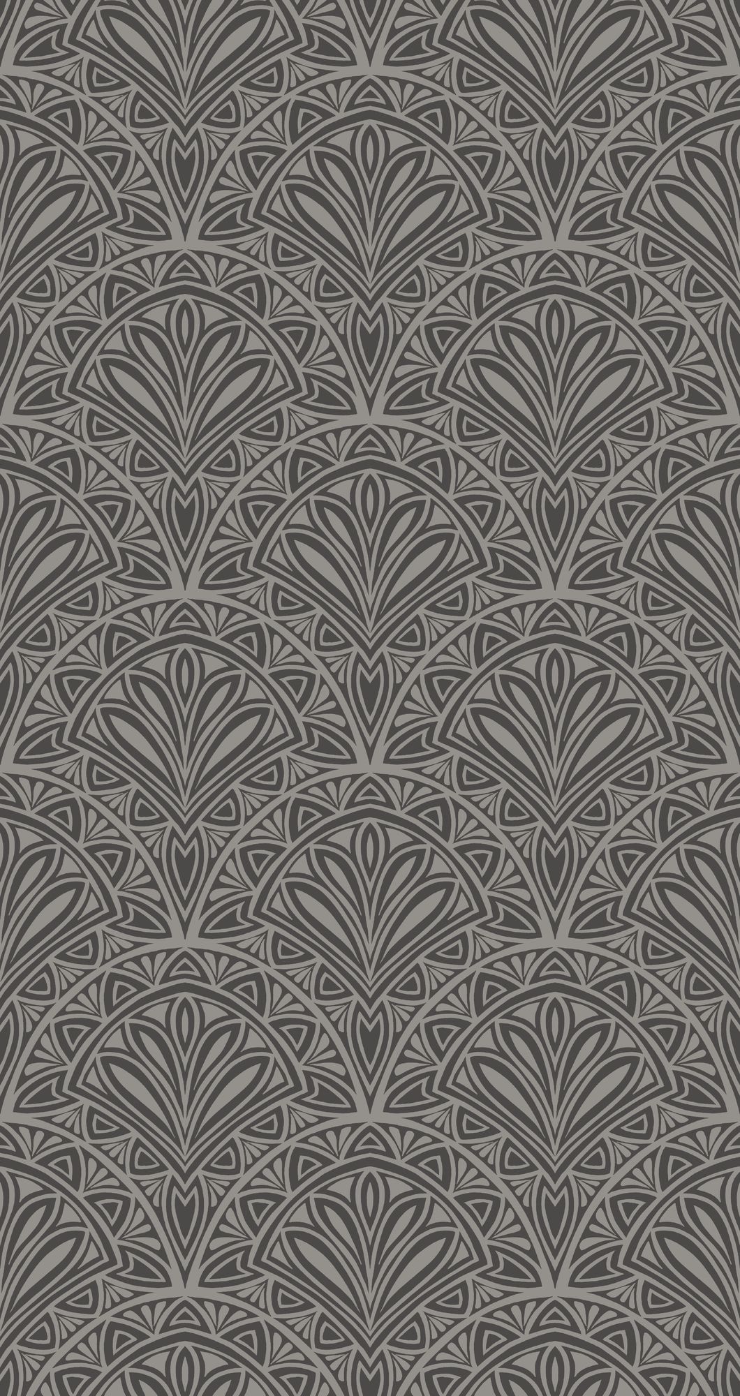 HWA1027W Deco Fan Black Wallpaper by Hoopla Walls