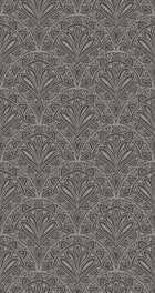 HWA1027W Deco Fan Black Wallpaper by Hoopla Walls