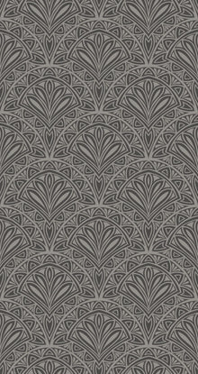 HWA1027W Deco Fan Black Wallpaper by Hoopla Walls