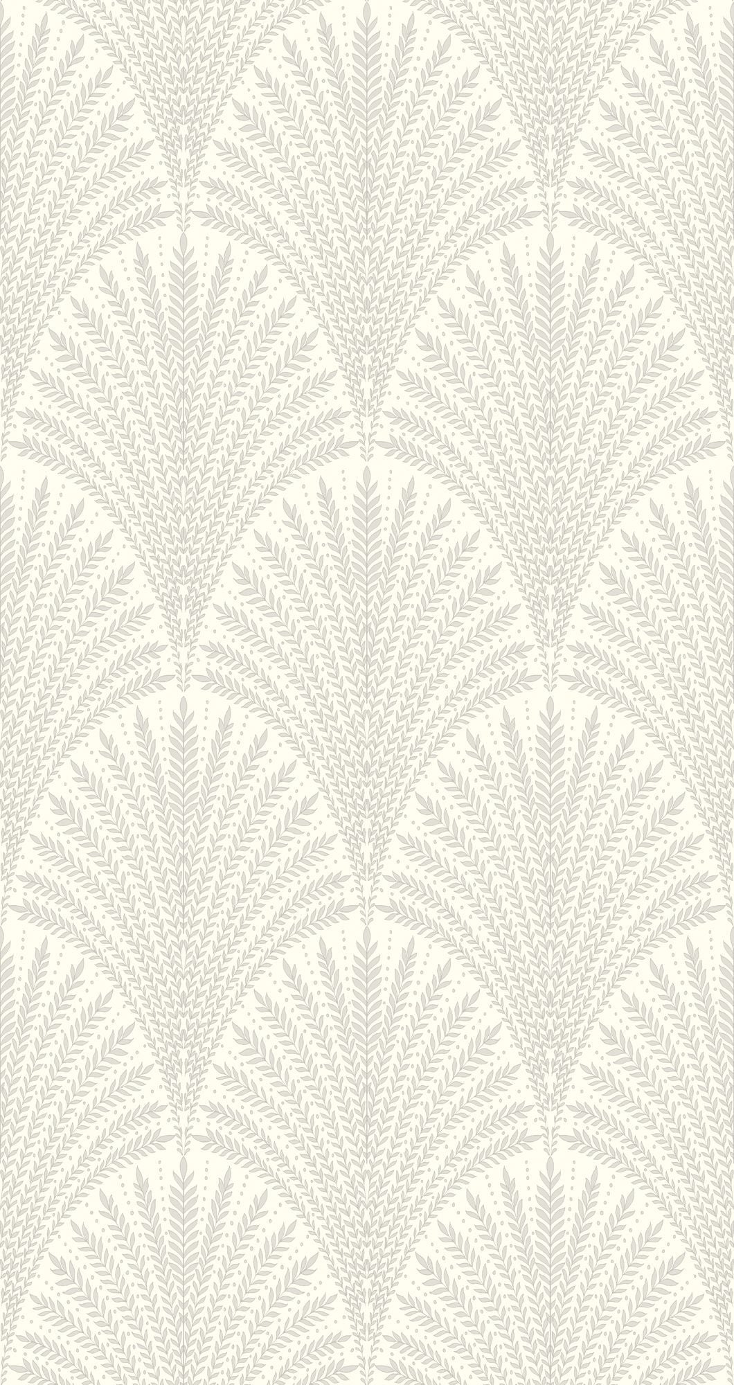 HWA1028W Leaf Fan Grey Wallpaper by Hoopla Walls