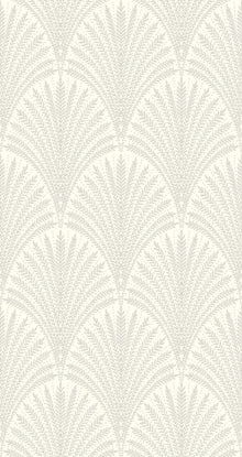 HWA1028W Leaf Fan Grey Wallpaper by Hoopla Walls
