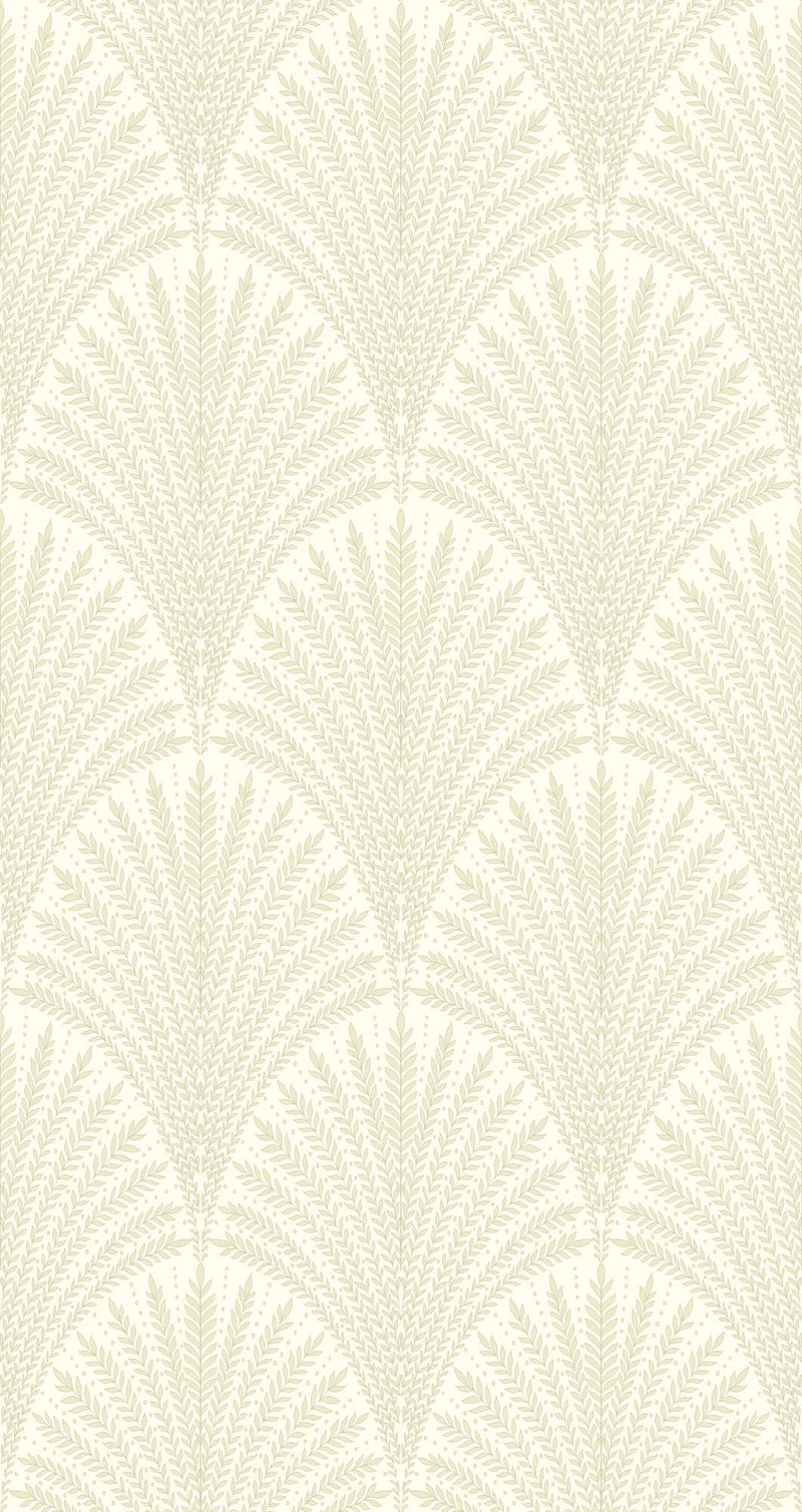 HWA1029W Leaf Fan Sage Green Wallpaper by Hoopla Walls