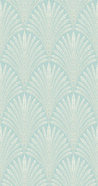 HWA1030W Leaf Fan Duck Egg Blue Wallpaper by Hoopla Walls