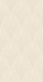 HWA1031W Leaf Fan Natural Wallpaper by Hoopla Walls