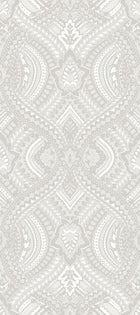 HWA1033W Ogee Damask Grey Wallpaper by Hoopla Walls