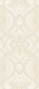 HWA1034W Ogee Damask Natural Wallpaper by Hoopla Walls