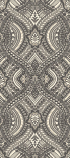 HWA1035W Ogee Damask Black Wallpaper by Hoopla Walls