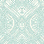 HWA1037W Ogee Damask Duck Egg Blue Wallpaper by Hoopla Walls