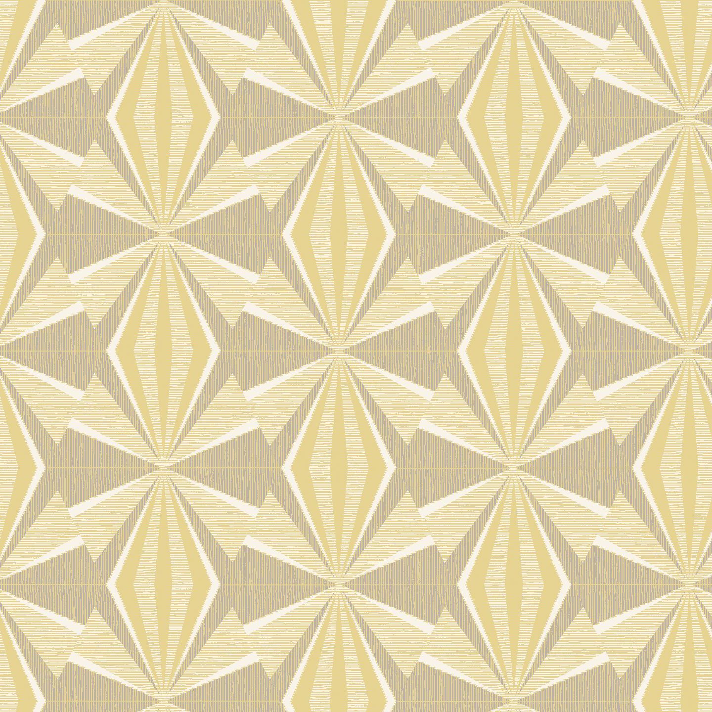 HWA1048W Sunray Diamond Grey & Yellow Wallpaper by Hoopla Walls