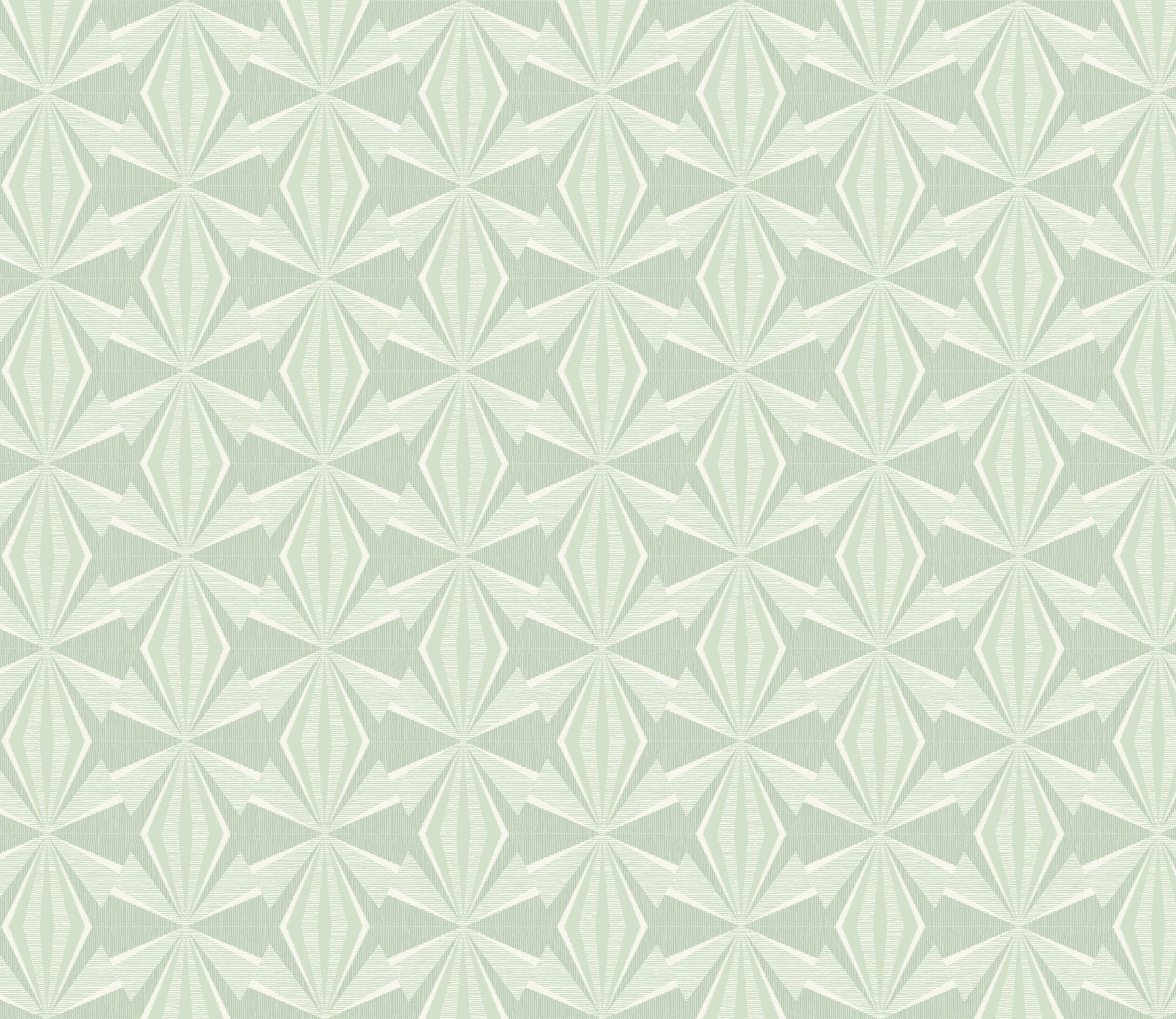 HWA1051W Sunray Diamond Mint Green Wallpaper by Hoopla Walls