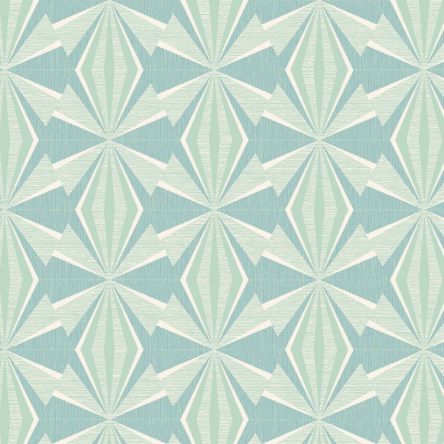 HWA1052W Sunray Diamond Teal Blue Wallpaper by Hoopla Walls