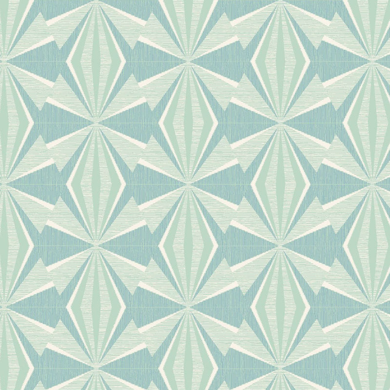 HWA1052W Sunray Diamond Teal Blue Wallpaper by Hoopla Walls