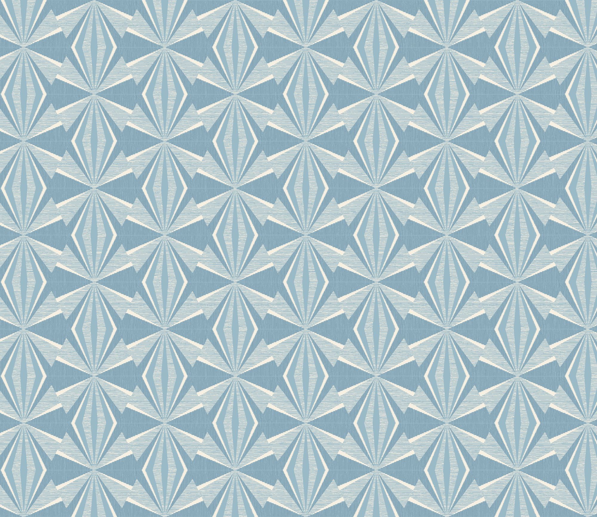 HWA1053W Sunray Diamond Blue Wallpaper by Hoopla Walls