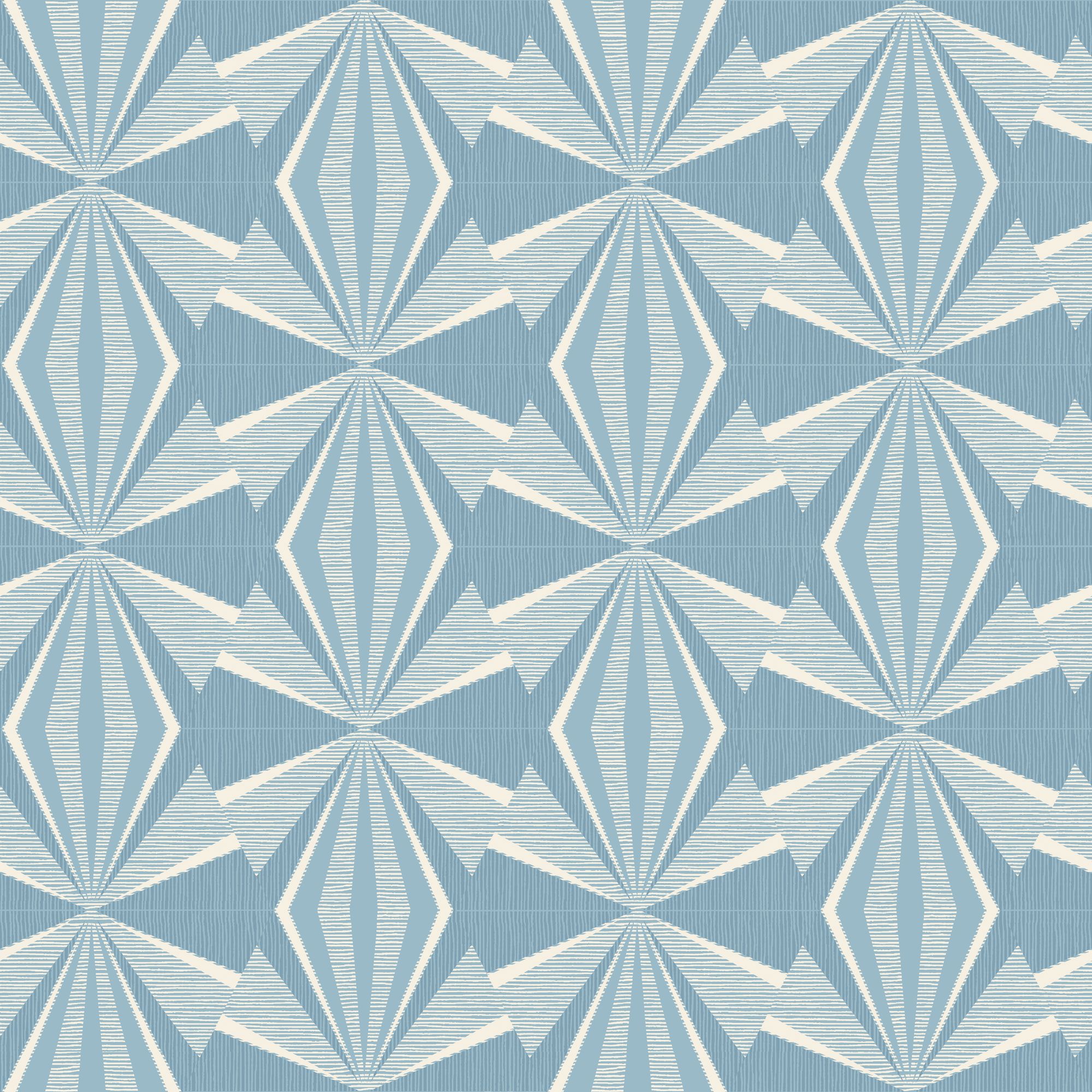 HWA1053W Sunray Diamond Blue Wallpaper by Hoopla Walls