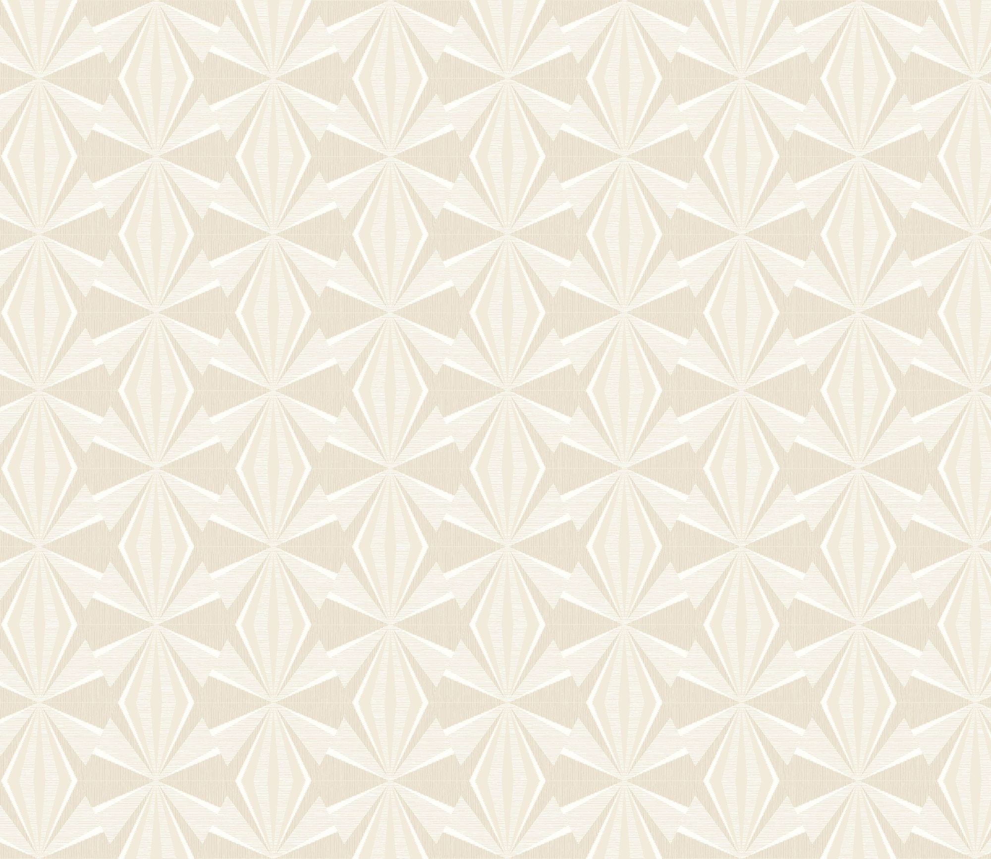 HWA1055W Sunray Diamond Beige Wallpaper by Hoopla Walls
