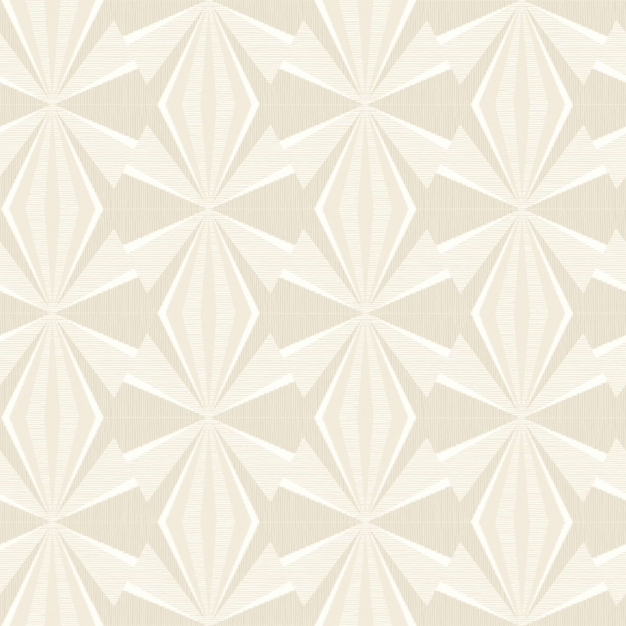 HWA1055W Sunray Diamond Beige Wallpaper by Hoopla Walls