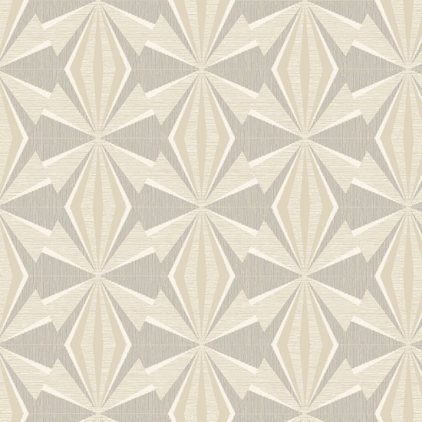 HWA1056W Sunray Diamond Warm Grey Wallpaper by Hoopla Walls