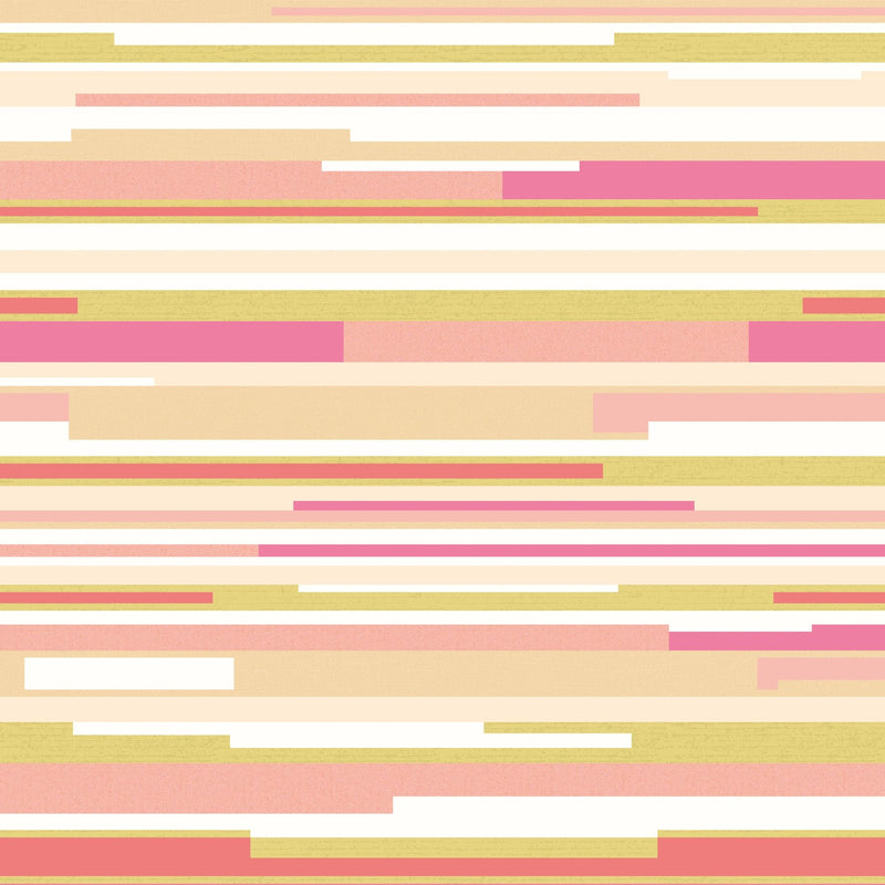 HWA1061W Horizontal Stripe Pink & Green Wallpaper by Hoopla Walls