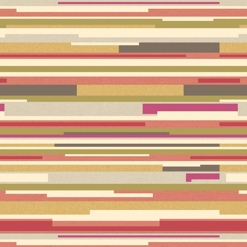 HWA1062W Horizontal Stripe Mustard Yellow Wallpaper by Hoopla Walls