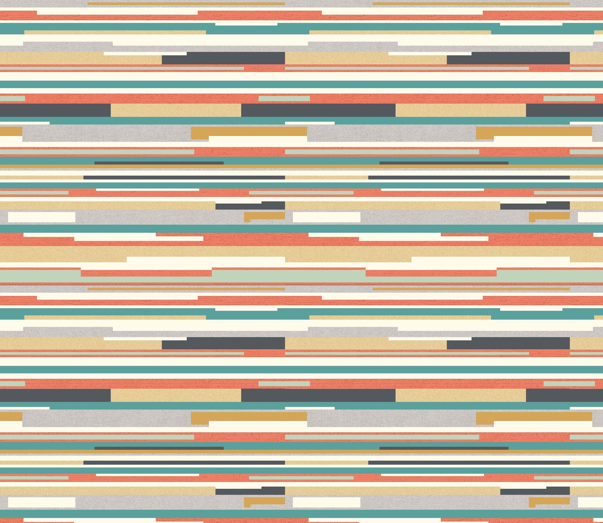 HWA1063W Horizontal Stripe Orange & Blue Wallpaper by Hoopla Walls