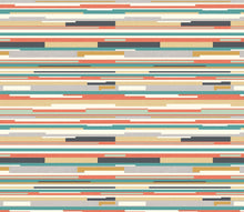 HWA1063W Horizontal Stripe Orange & Blue Wallpaper by Hoopla Walls