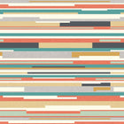 HWA1063W Horizontal Stripe Orange & Blue Wallpaper by Hoopla Walls