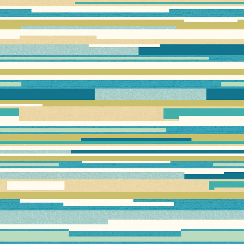 HWA1064W Horizontal Stripe Teal Blue Wallpaper by Hoopla Walls