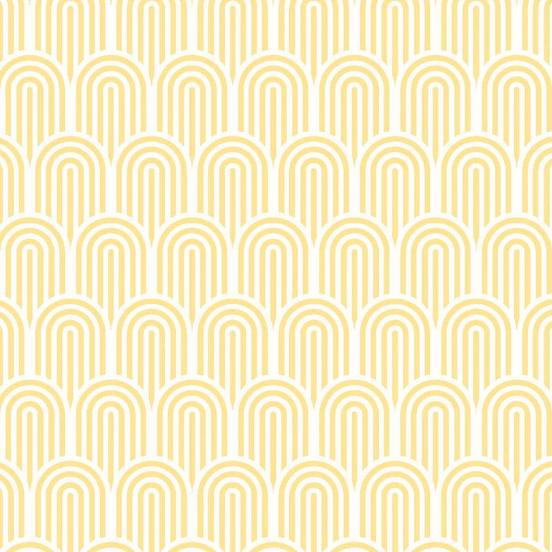 HWA1068W Retro Arch Yellow Wallpaper by Hoopla Walls
