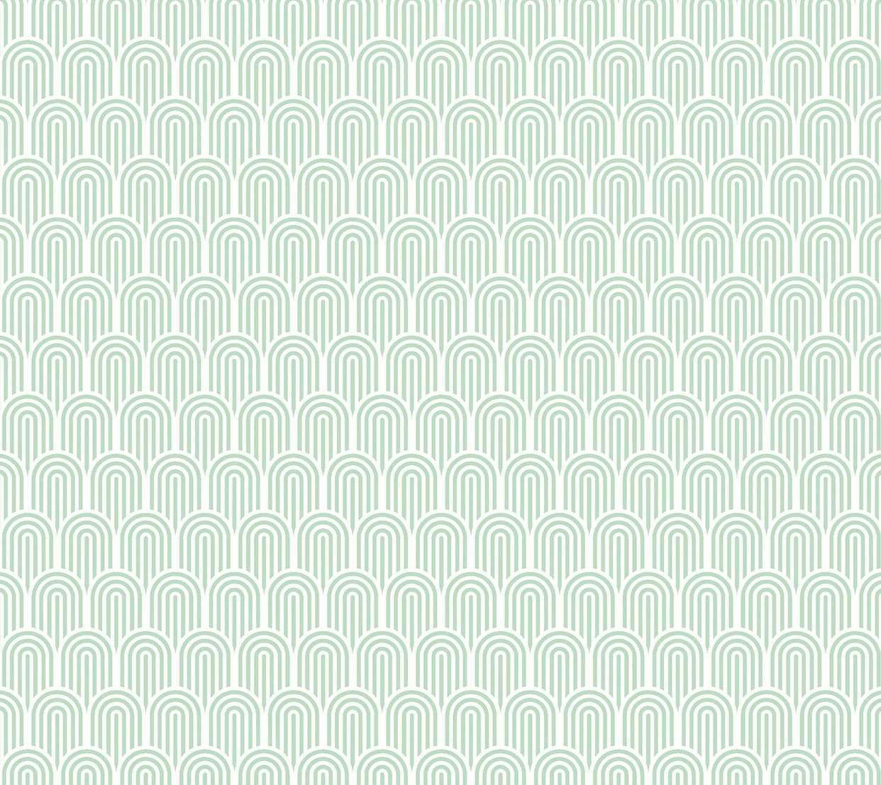 HWA1070W Retro Arch Mint Green Wallpaper by Hoopla Walls