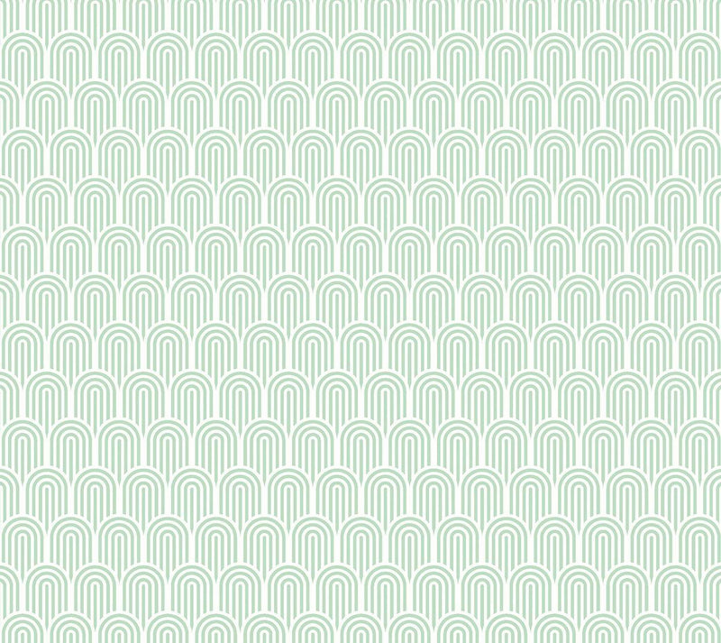 HWA1070W Retro Arch Mint Green Wallpaper by Hoopla Walls