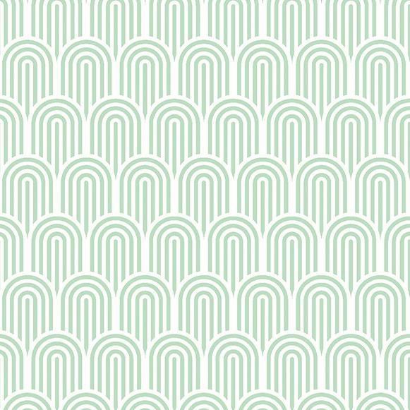 HWA1070W Retro Arch Mint Green Wallpaper by Hoopla Walls