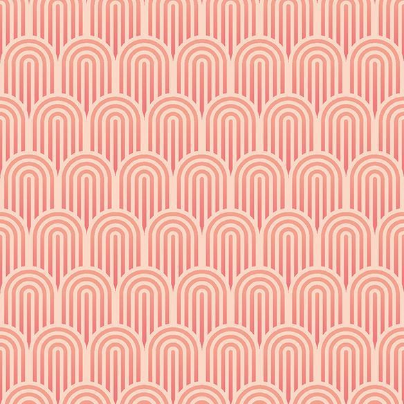 HWA1072W Retro Arch Blush Pink Wallpaper by Hoopla Walls