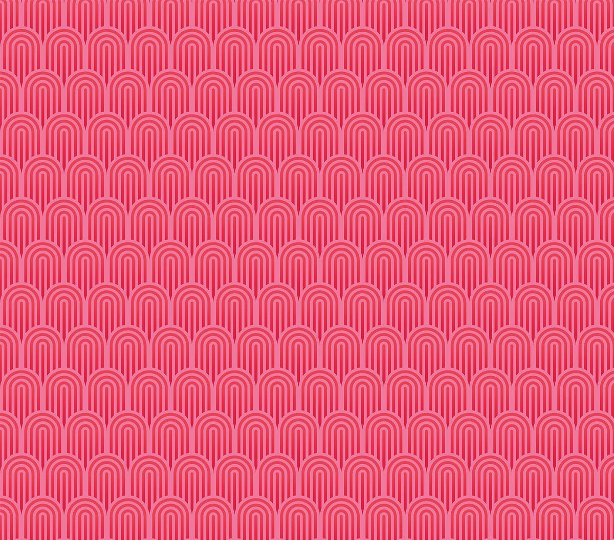 HWA1073W Retro Arch Bright Pink Wallpaper by Hoopla Walls
