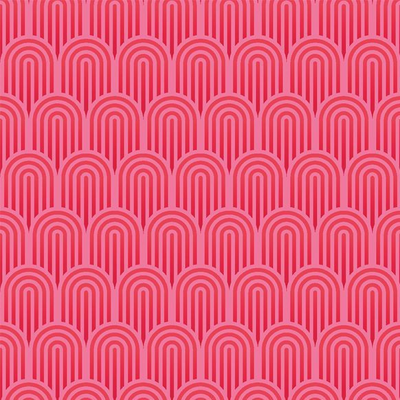 HWA1073W Retro Arch Bright Pink Wallpaper by Hoopla Walls