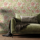 HWA1075W Honeysuckle Leaf Trail Coral Pink Wallpaper by Hoopla Walls