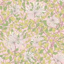 HWA1076W Honeysuckle Leaf Trail Soft Pink Wallpaper by Hoopla Walls