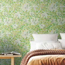 HWA1077W Honeysuckle Leaf Trail Duck Egg Blue Wallpaper by Hoopla Walls