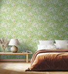 HWA1077W Honeysuckle Leaf Trail Duck Egg Blue Wallpaper by Hoopla Walls