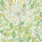 HWA1077W Honeysuckle Leaf Trail Duck Egg Blue Wallpaper by Hoopla Walls
