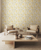 HWA1079W Honeysuckle Leaf Trail Warm Grey Wallpaper by Hoopla Walls