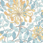 HWA1080W Honeysuckle Leaf Trail Soft Blue Wallpaper by Hoopla Walls