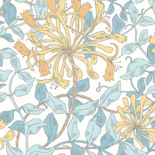HWA1080W Honeysuckle Leaf Trail Soft Blue Wallpaper by Hoopla Walls