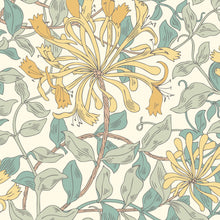 HWA1081W Honeysuckle Leaf Trail Seafoam Wallpaper by Hoopla Walls