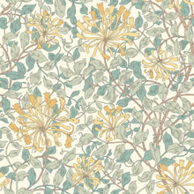 HWA1081W Honeysuckle Leaf Trail Seafoam Wallpaper by Hoopla Walls